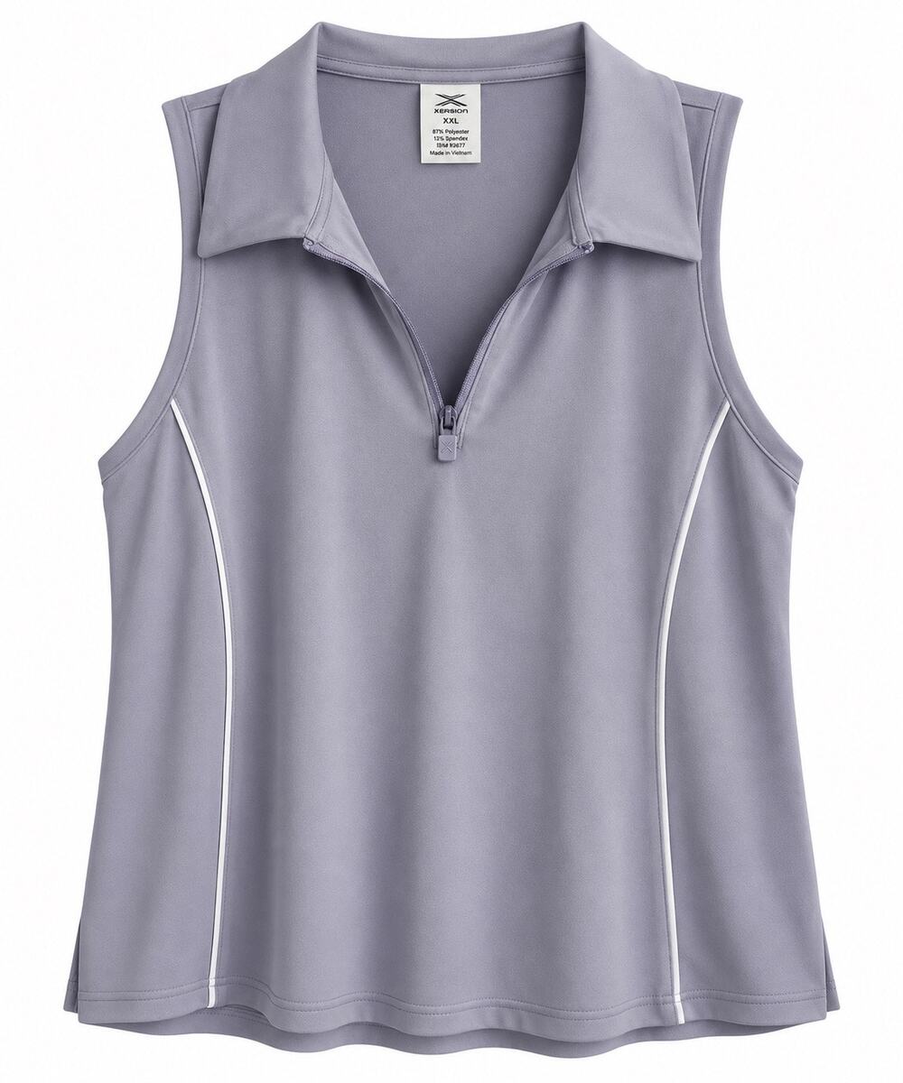 Xersion EverUltra-Lite XXL Lavender Quarter Zip Sleeveless Athletic Top NWT